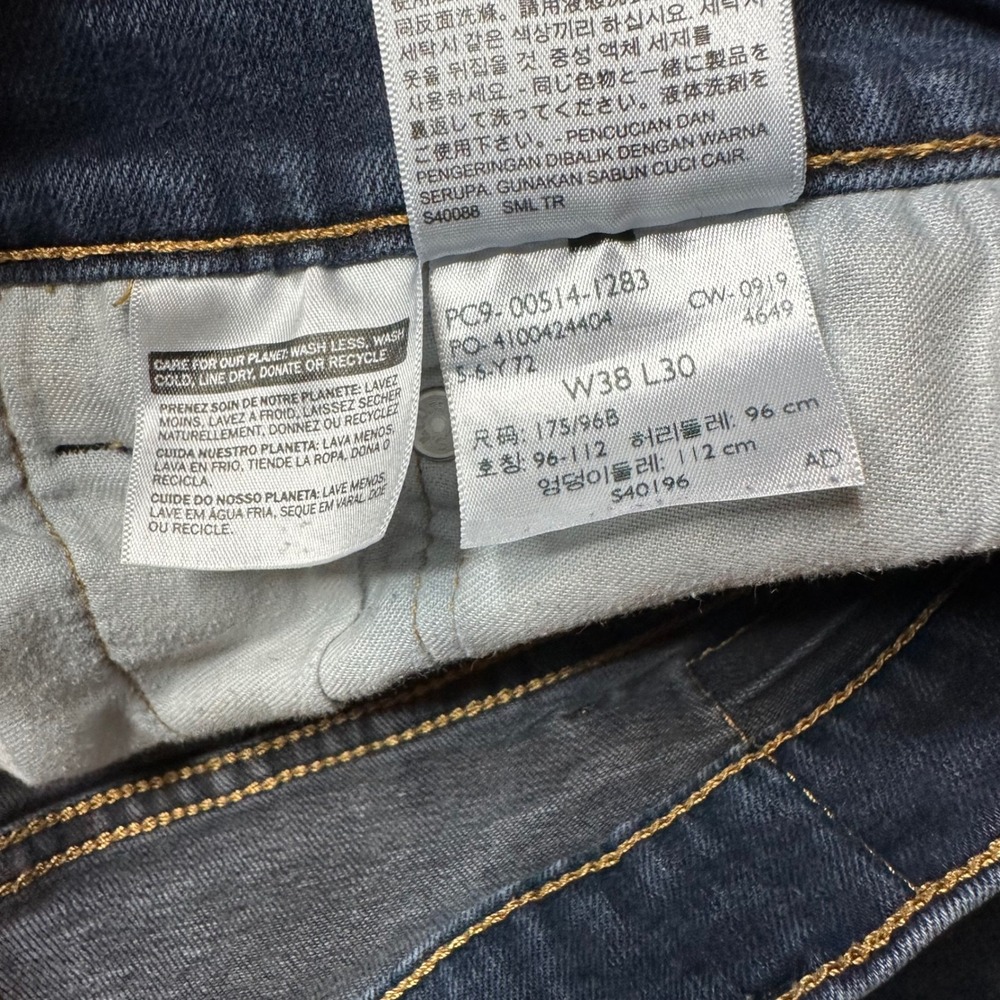 Levis 514 Straight Fit Mens 38x30 Dark Wash‎ Blue Stretch Denim Jeans 00514-1283 - Picture 8 of 13